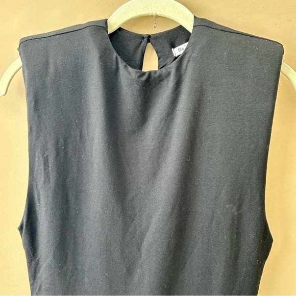 Reformation Black Rumi Sleeveless Mini Dress Padded Shoulders Size XS New - Picture 6 of 15